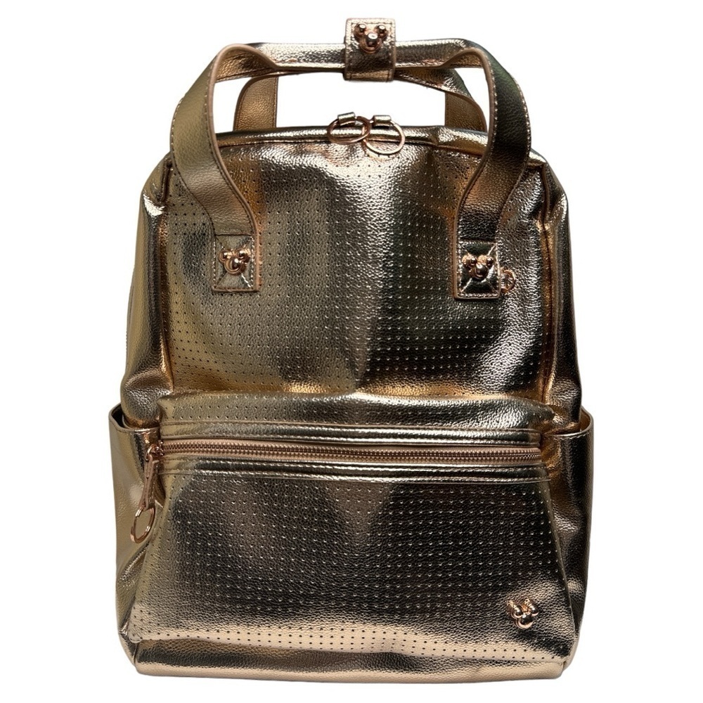 Loungefly Disney Rose Gold Mickey Icon Flair Backpack Pin Trading EUC